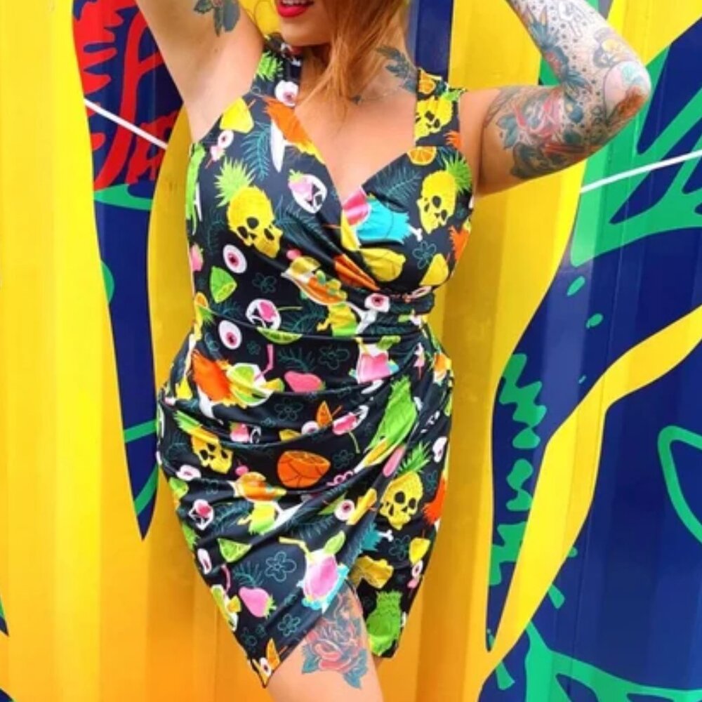 NWT Sourpuss Clothing Monster Luau Tiki Dress Size L